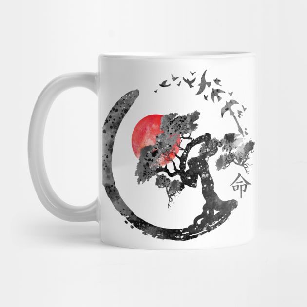 Enso circle and Bonsai tree by RosaliArt